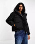 Фото #2 товара Bershka utility denim hooded jacket in black