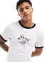 Фото #1 товара ASOS DESIGN muscle fit ringer t-shirt in white with chest print