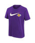 Big Boys and Girls Purple Los Angeles Lakers Swoosh T-shirt