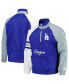 ფოტო #1 პროდუქტის Men's Royal, Gray Los Angeles Dodgers Elite Raglan Half-Zip Jacket