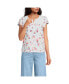 Топ из легкого джерси Lands' End для женщин White/periwinkle floral, XSmall - фото #2