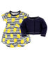 Baby Girls Baby Organic Cotton Dress and Cardigan 2pc Set, Lemons