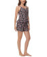 Фото #6 товара Women's Printed Tank Top with Shorts Pajama Set, 2-Piece