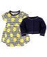 Фото #2 товара Платье Touched by Nature Baby Girls Organic Cotton Dress and Cardigan, Лимоны.