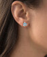 ფოტო #2 პროდუქტის Lab-Grown Blue Opal Sailboat Stud Earrings in Sterling Silver