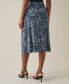 Women's Printed Pull-On Midi Skirt