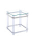 Фото #8 товара Silver Stainless Steel With Acrylic Frame Clear Glass Top End Table