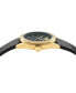 Women's Swiss Black Leather Strap Watch 36mm