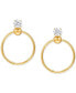 ფოტო #3 პროდუქტის Cubic Zirconia Doorknocker Drop Earrings in 14k Gold