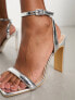 Фото #3 товара Glamorous Wide Fit strappy heel sandals in silver