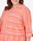 ფოტო #4 პროდუქტის Plus Size Neptune Beach Geometric Blouse with Button Details