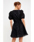 Women's Texture Floral Organza Mini Dress