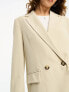 Bershka oversized blazer in sand