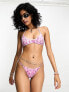 Фото #7 товара Weekday Jet halter bikini top in pink ripple print exclusive to ASOS