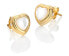 Фото #2 товара Jac Jossa Soul DE790 Heart Gold Plated Diamond and Pearl Earrings