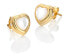 Jac Jossa Soul DE790 Heart Gold Plated Diamond and Pearl Earrings