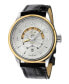 ფოტო #1 პროდუქტის Men's Giromondo Black Leather Watch 42mm