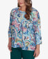 Фото #4 товара Plus Size Classic Scroll Multi Colo Patterned Top