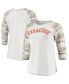 ფოტო #2 პროდუქტის Women's White, Camo Syracuse Orange Boyfriend Baseball Raglan 3/4 Sleeve T-shirt