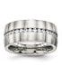 Фото #1 товара Stainless Steel Brushed and Polished with CZ 10mm Band Ring