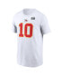 Фото #3 товара Men's Isiah Pacheco White Kansas City Chiefs Super Bowl LVIII Patch Player Name and Number T-shirt