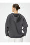 Фото #4 товара Kapüşonlu Fermuarlı Oversize Sweatshirt Kanguru Cepli