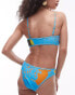 Topshop high hip solero bikini bottoms in exotic print