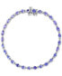 ფოტო #3 პროდუქტის EFFY® Tanzanite (4-3/4 ct. t.w.) & Diamond (1/20 ct. t.w.) Link Bracelet in Sterling Silver