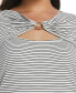 Фото #3 товара Plus Size Drape O-Ring Long Sleeve Top