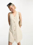 Фото #3 товара 4th & Reckless sleeveless tailored mini dress in beige