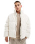 Фото #1 товара Bershka cord puffer jacket white