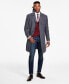 Фото #1 товара Men's Classic-Fit Plaid Self Belted Wool Blend Overcoats