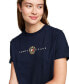 Women's Cotton Relaxed-Fit Crest-Logo T-Shirt