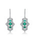 ფოტო #3 პროდუქტის Sterling Silver Colored and Clear Round Cubic Zirconia Leverback Drop Earrings