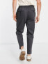 Selected Homme slim fit tapered smart trousers in dark grey