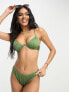 South Beach mix & match high leg bikini bottom in khaki crinkle