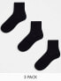 Weekday Bella 3-pack ribbed socks in black