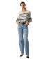 Фото #4 товара Women's Textured-Stripe V-Neck Sweater