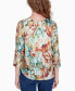 ფოტო #3 პროდუქტის Petite Classics Earth Floral Crew Neck Top