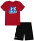 ფოტო #1 პროდუქტის Toddler & Little Boys Block Logo Graphic T-Shirt & Shorts, 2 Piece Set