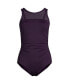 Фото #3 товара Plus Size Chlorine Resistant Smoothing Control Mesh High Neck One Piece Swimsuit