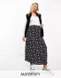 Cotton On Maternity maxi slip skirt in black floral print