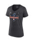 ფოტო #2 პროდუქტის Women's Heather Charcoal Houston Astros 2022 World Series Champions Locker Room Short Sleeve V-Neck T-shirt