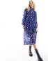 Фото #8 товара Wednesday's Girl tiered midaxi spot dress in blue