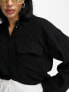 Фото #7 товара ASOS DESIGN oversized cheesecloth shirt in black