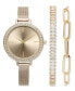 Фото #1 товара Часы и аксессуары I.N.C. International Concepts Женские наручные часы с золотистым металлическим браслетом 38мм, набор для подарка, созданный для Macy's