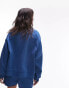 Topshop co ord sporty pictot zip thru jacket in mid blue