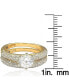 ფოტო #2 პროდუქტის Suzy Levian Sterling Silver Cubic Zirconia Bridal Engagement Ring Band Set