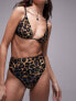 Topshop mix and match high waist high leg bikini bottoms in leopard print Леопардовый, 34 - фото #1