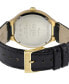 ფოტო #3 პროდუქტის Women's Lugano Swiss Quartz Black Leather Watch 35mm